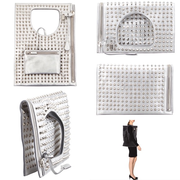 Tom Ford Alix Studded Metallic Shoulder Bag Clutch - Picture 8 of 8